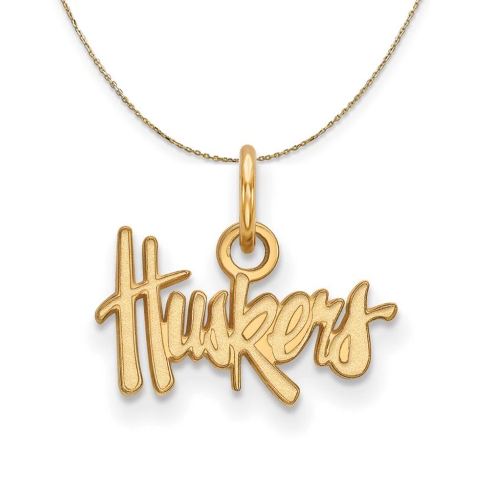 14k Yellow Gold U. of Nebraska XS (Tiny) Huskers Necklace - 20 Inch